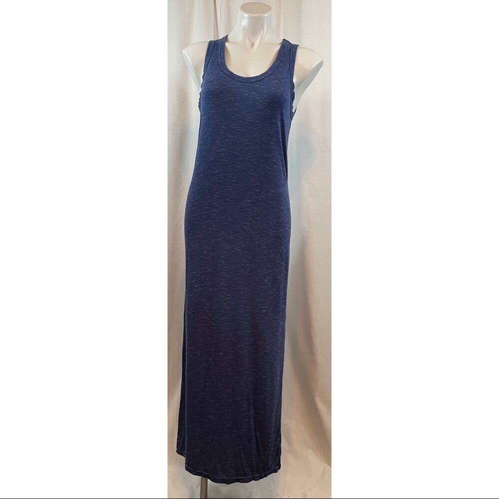 Gap Maxi Dress Tall Blue Heather Light Weight Scoop Neck Tank Straps